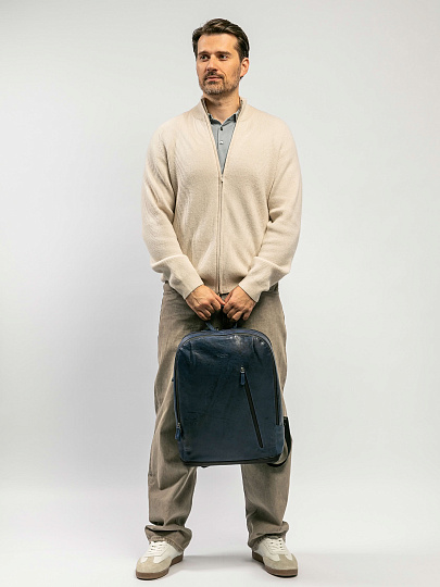 Рюкзак Dr.Koffer из натуральной кожи синий