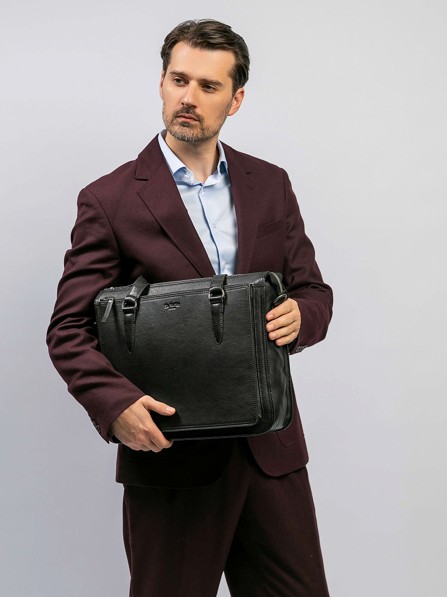 Женская сумка Dr.Koffer из натуральной кожи черная