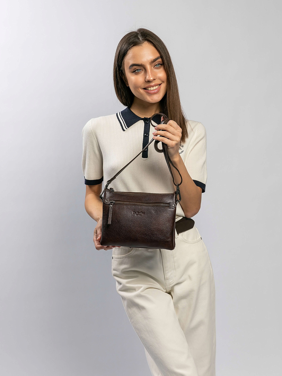 Сумка через плечо Dr.Koffer из натуральной кожи коричневая