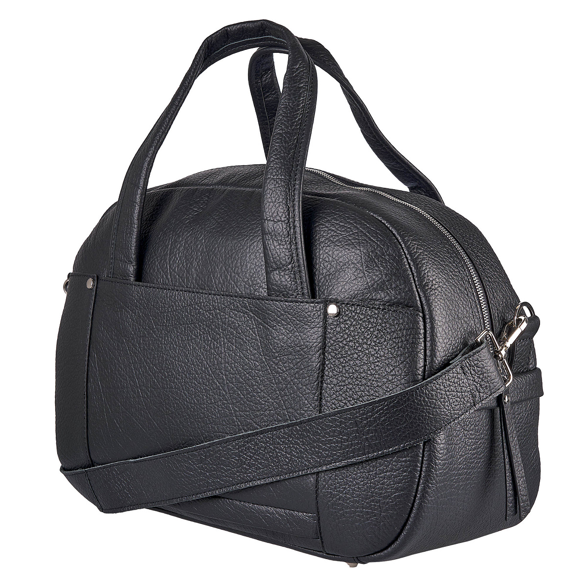 Сумка дорожная Dr.Koffer из натуральной кожи черная