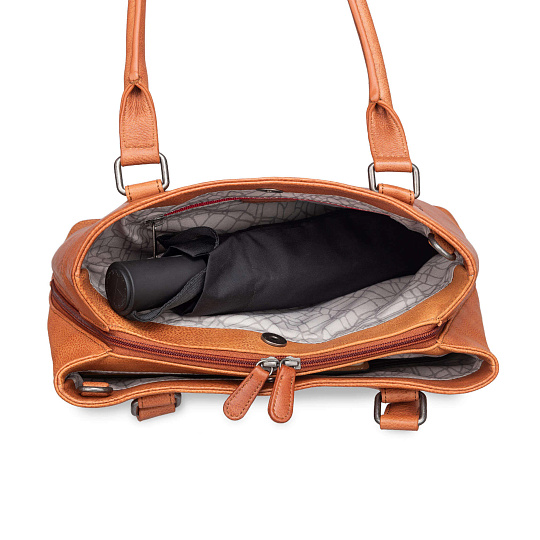 Женская сумка Dr.Koffer из натуральной кожи светло-коричневая