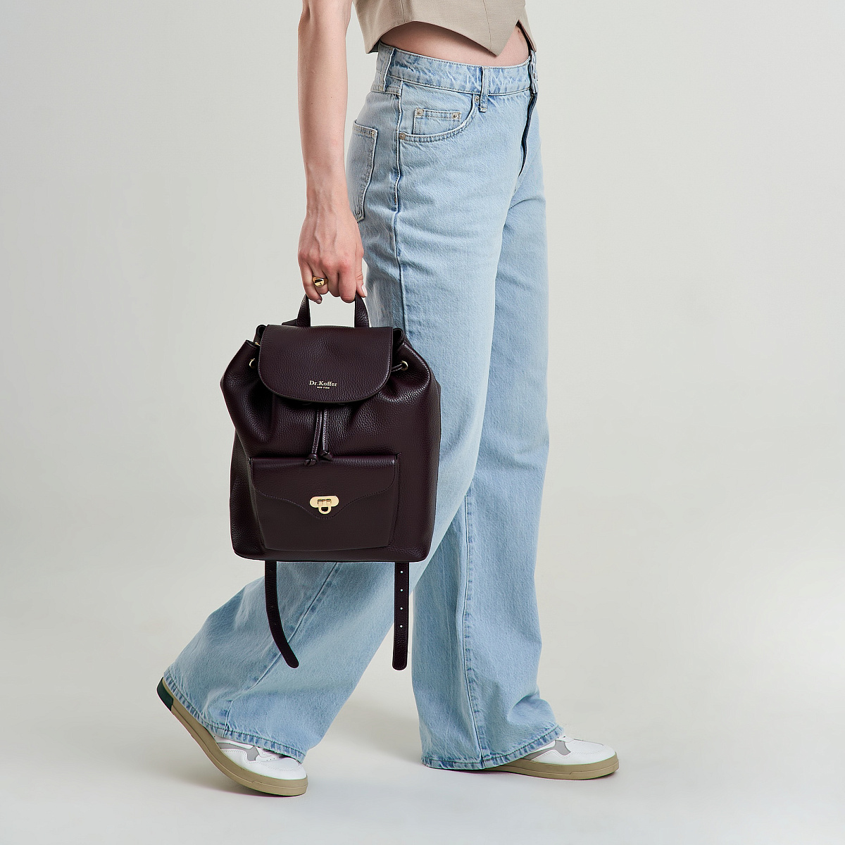 Рюкзак Dr. Koffer из натуральной кожи фиолетовый