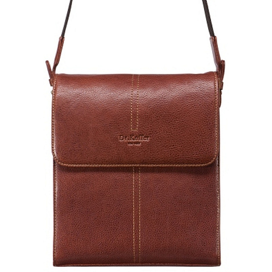 Сумка через плечо Dr.Koffer из натуральной кожи коричневая