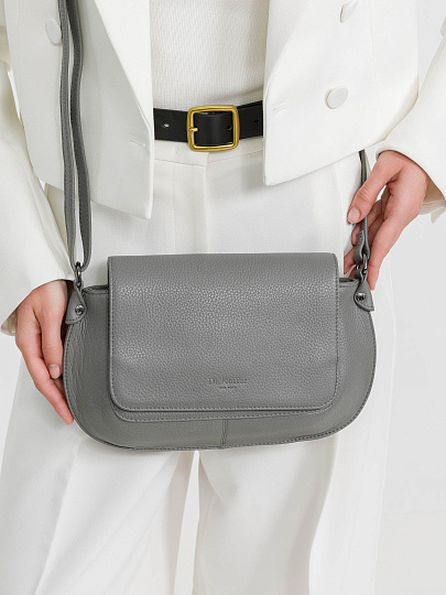 Женская сумка Dr.Koffer из натуральной кожи серая