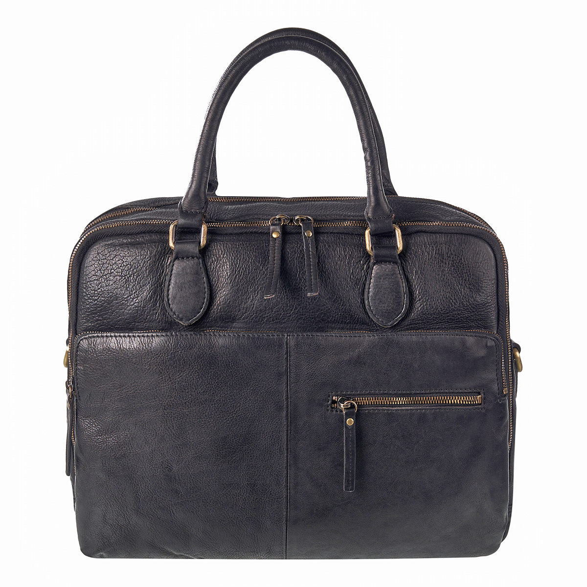 Деловая сумка Dr.Koffer из натуральной кожи черная