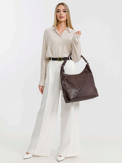 Женская сумка Dr.Koffer из натуральной кожи коричневая