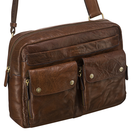 Большая коричневого цвета сумка для документов из жатой кожи Dr.Koffer M402560-59-09