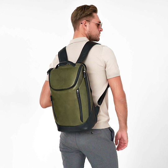 Рюкзак Dr.Koffer из натуральной кожи зеленый