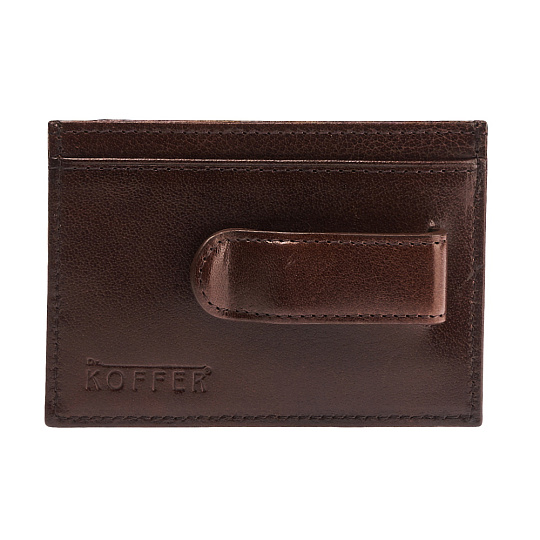 Визитница Dr.Koffer из натуральной кожи темно-коричневая