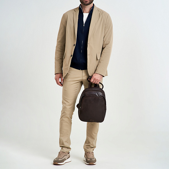 Рюкзак Dr.Koffer из натуральной кожи темно-коричневый