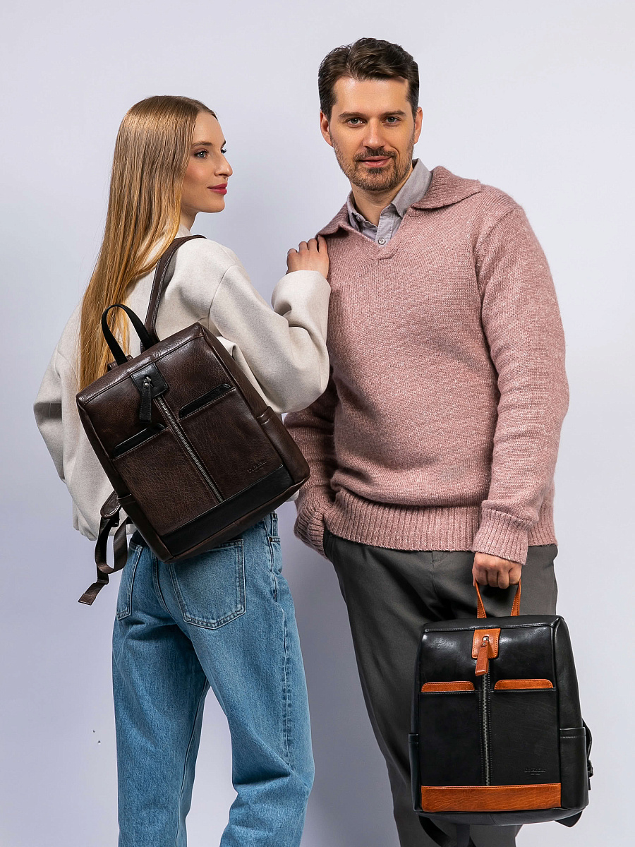 Рюкзак Dr. Koffer из натуральной кожи черный