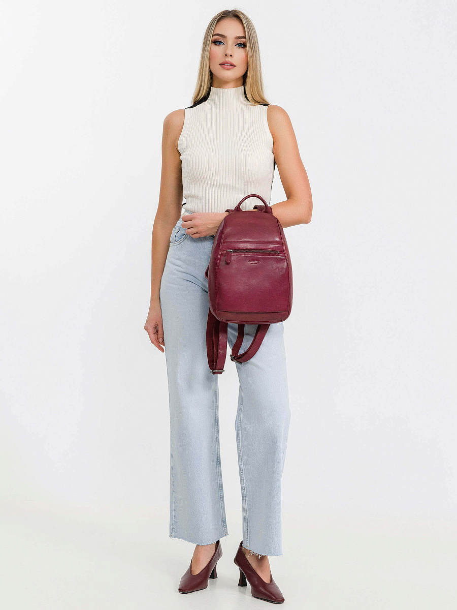 Рюкзак Dr.Koffer из натуральной кожи бордовый