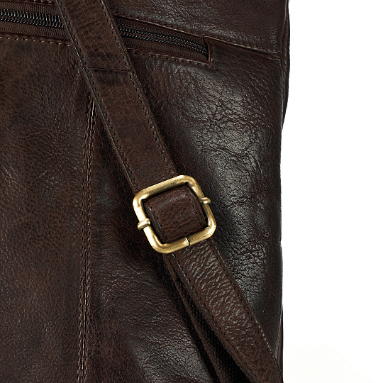 Рюкзак Dr.Koffer из натуральной кожи темно-коричневый