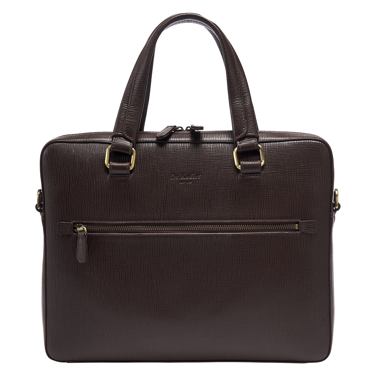 Деловая сумка Dr.Koffer из натуральной кожи темно-коричневая