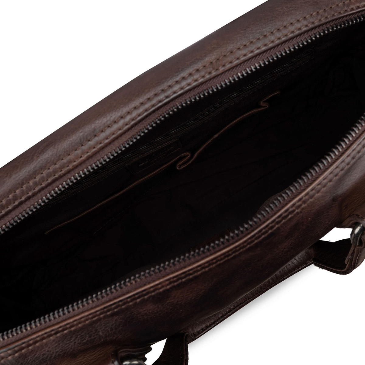 Деловая сумка Dr.Koffer из натуральной кожи темно-коричневая