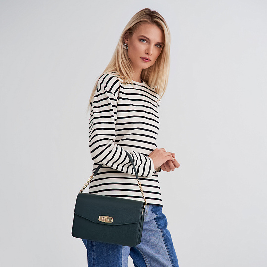 Женская сумка  Dr. Koffer из натуральной кожи зеленая