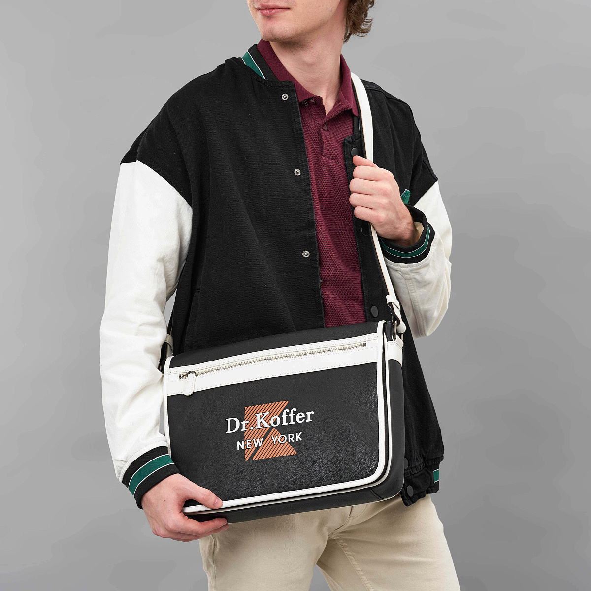 Деловая сумка Dr.Koffer из натуральной кожи черная