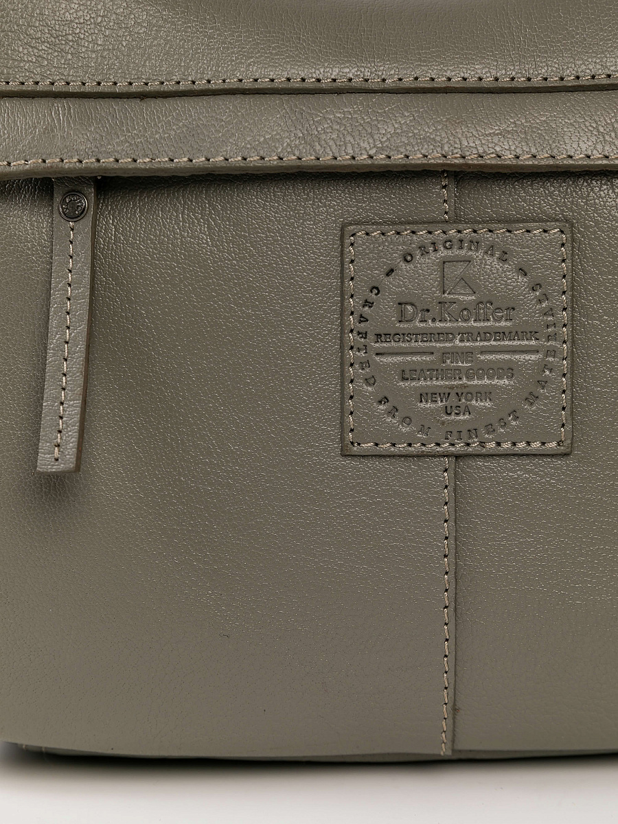 Женская сумка Dr.Koffer из натуральной кожи серая