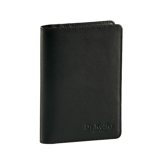 Обложка для паспорта Dr.Koffer из натуральной кожи черная