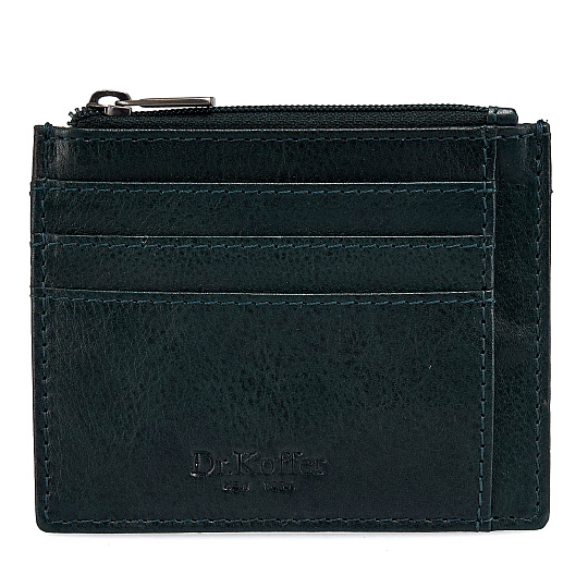 Кредитница Dr.Koffer из натуральной кожи зеленая