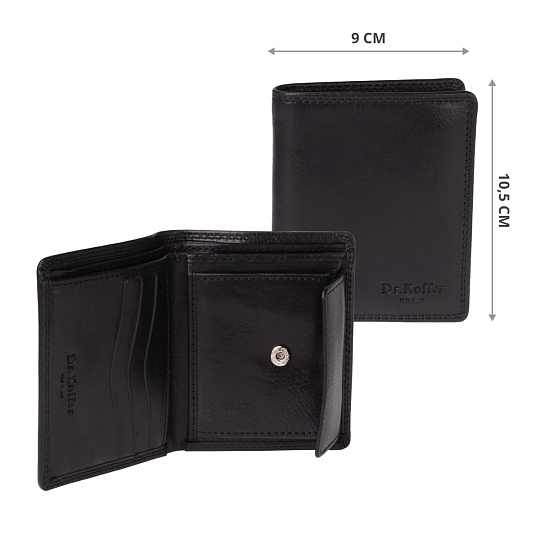 Портмоне Dr.Koffer из натуральной кожи черное