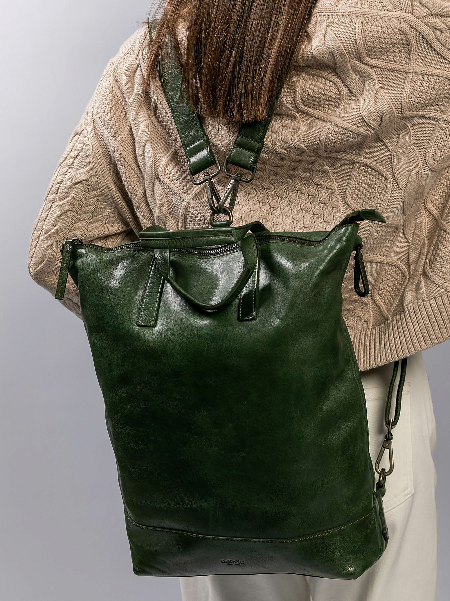 Рюкзак Dr.Koffer из натуральной кожи зеленый