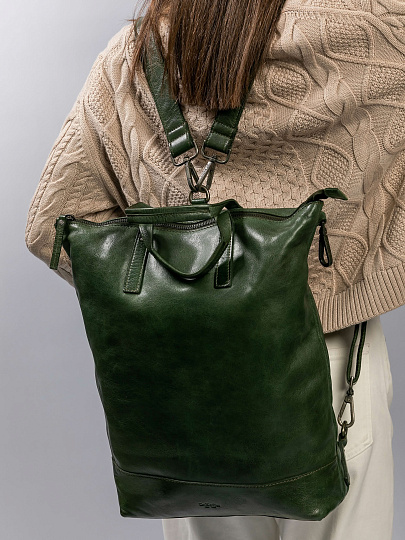 Рюкзак Dr.Koffer из натуральной кожи зеленый