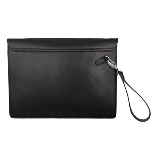 Папка для бумаг из черной кожи с обрезным краем на магнитах Dr.Koffer B402435-41-04