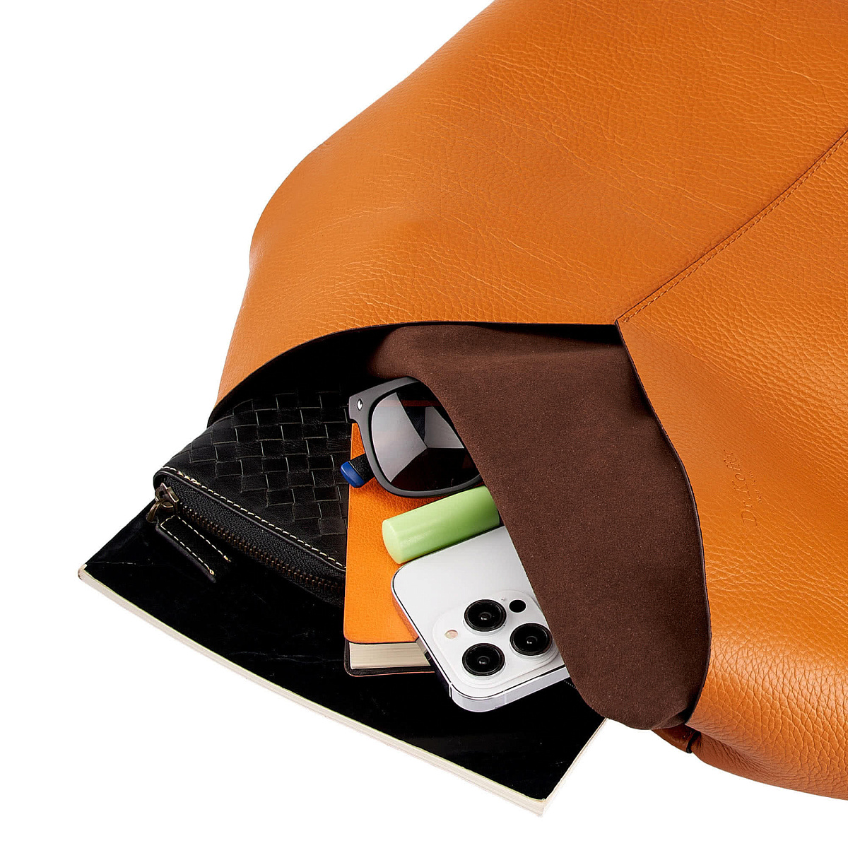 Женская сумка Dr.Koffer из натуральной кожи оранжевая