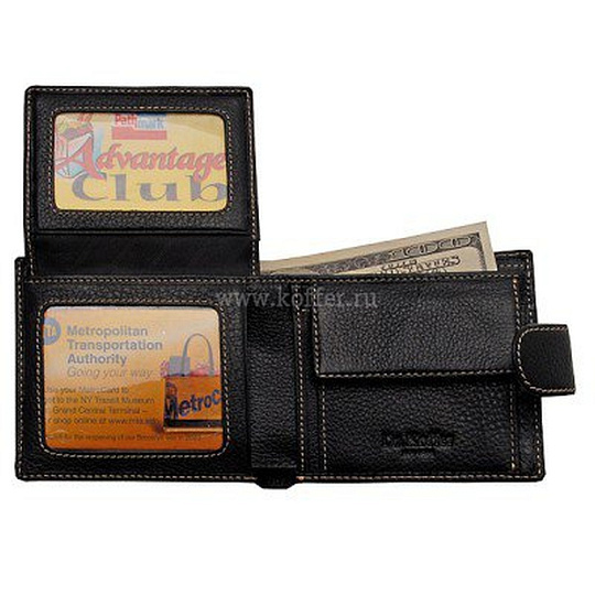 Портмоне Dr.Koffer из натуральной кожи черное