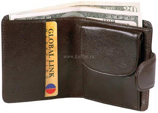 Портмоне Dr.Koffer из натуральной кожи коричневое