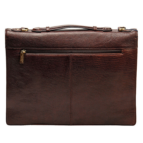 Портфель Dr.Koffer из натуральной кожи темно-коричневый