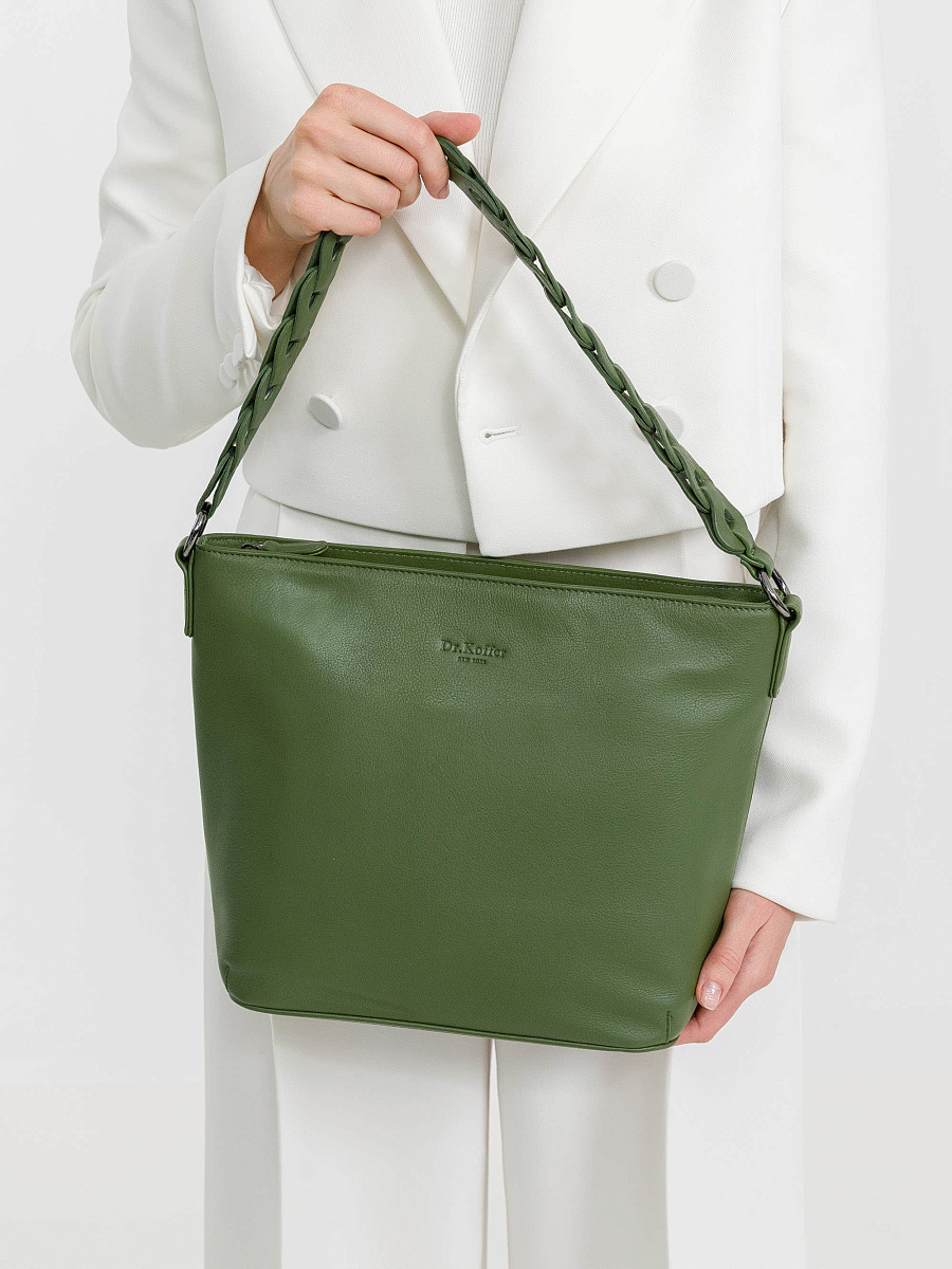 Женская сумка Dr.Koffer из натуральной кожи зеленая