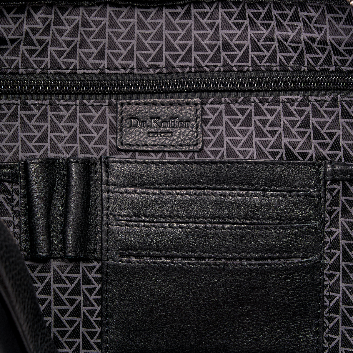Деловая сумка Dr.Koffer из натуральной кожи черная