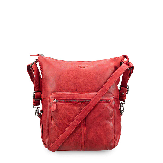 Сумка через плечо Dr.Koffer из натуральной кожи красная