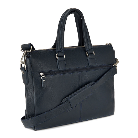 Деловая сумка Dr.Koffer из натуральной кожи синяя