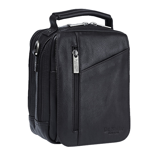 Сумка через плечо Dr.Koffer из натуральной кожи черная