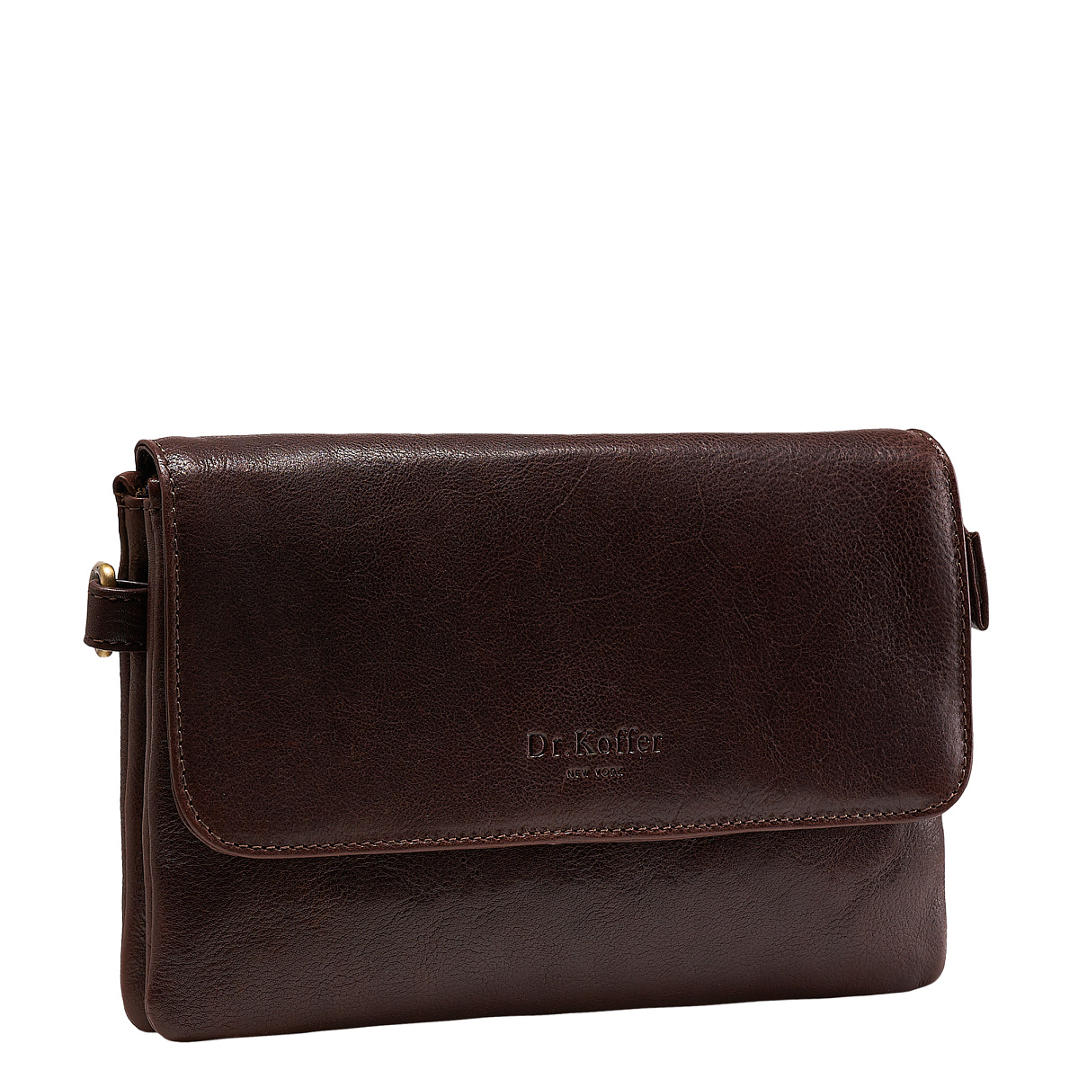 Сумка барсетка из натуральной кожи Dr. Koffer коричневая