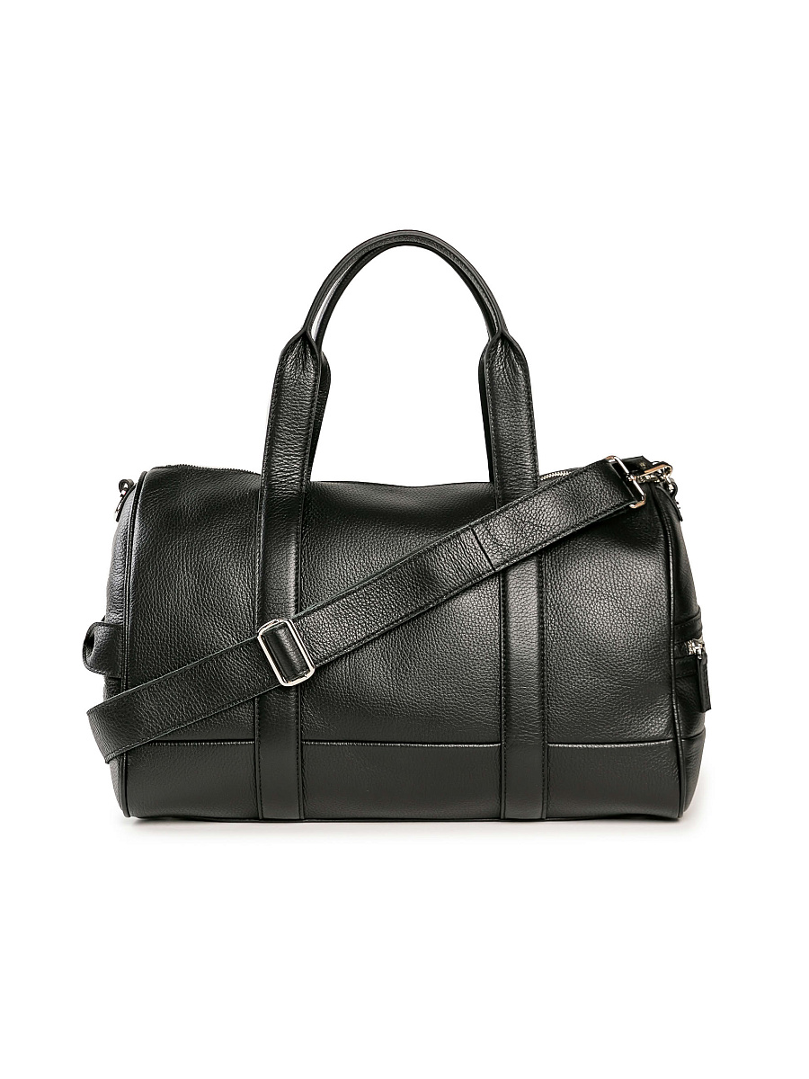 Дорожная сумка Dr. Koffer из натуральной кожи черная