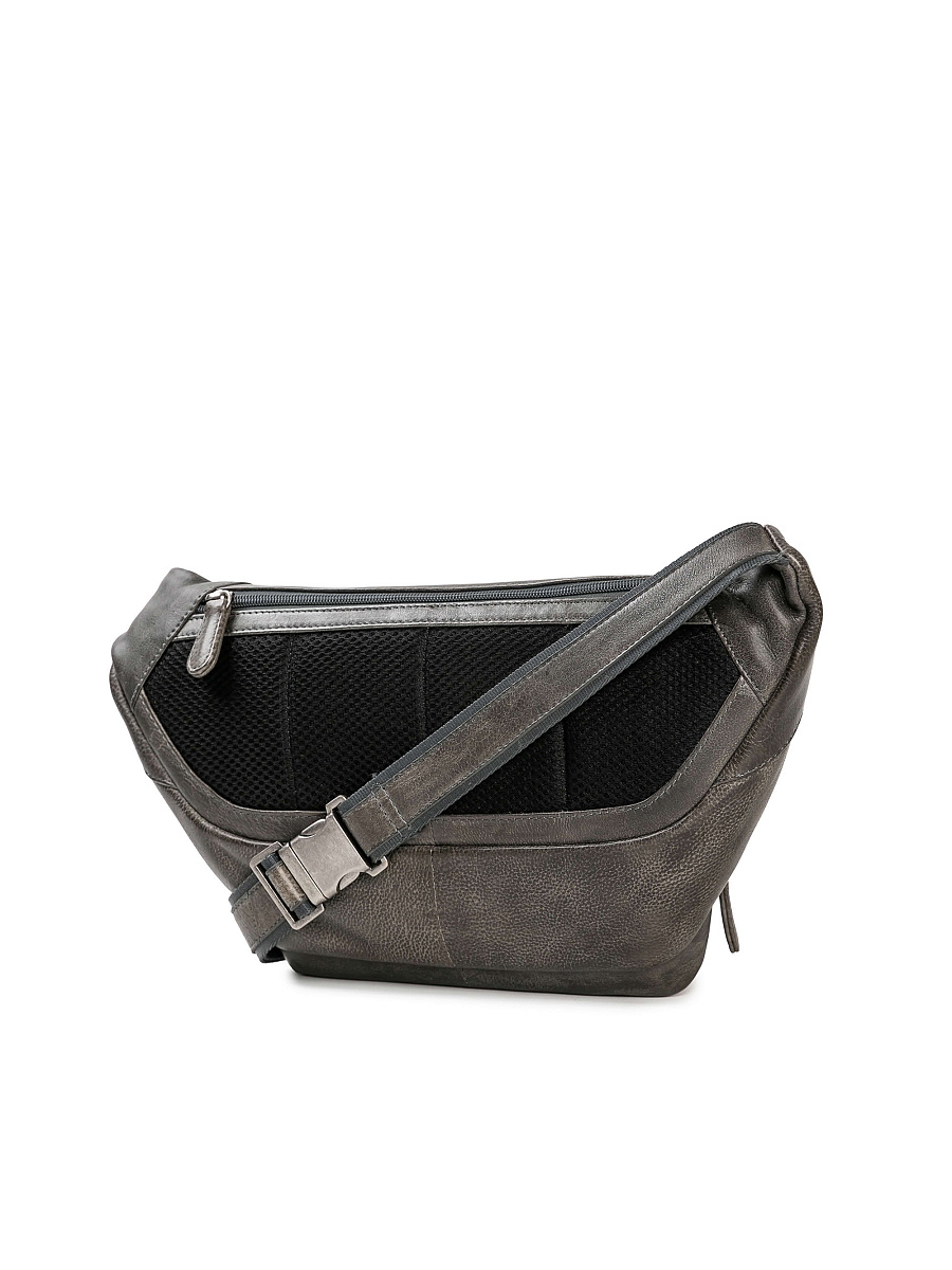 Сумка на пояс Dr. Koffer из натуральной кожи серая