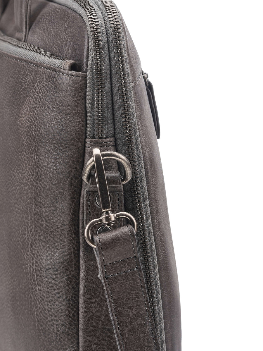 Сумка для документов Dr. Koffer из натуральной кожи серая