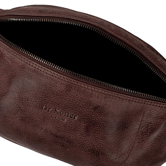 Сумка на пояс Dr. Koffer из натуральной кожи коричневая