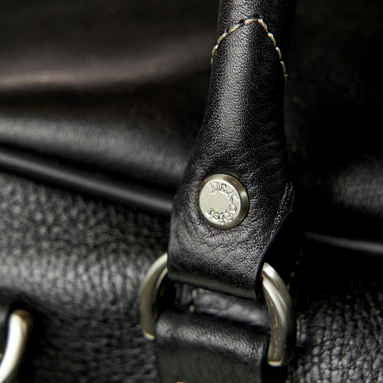 Сумка дорожная Dr.Koffer из натуральной кожи черная