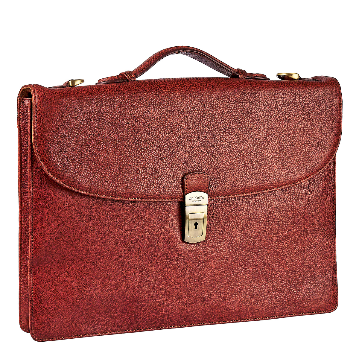 Портфель Dr.Koffer из натуральной кожи светло-коричневый