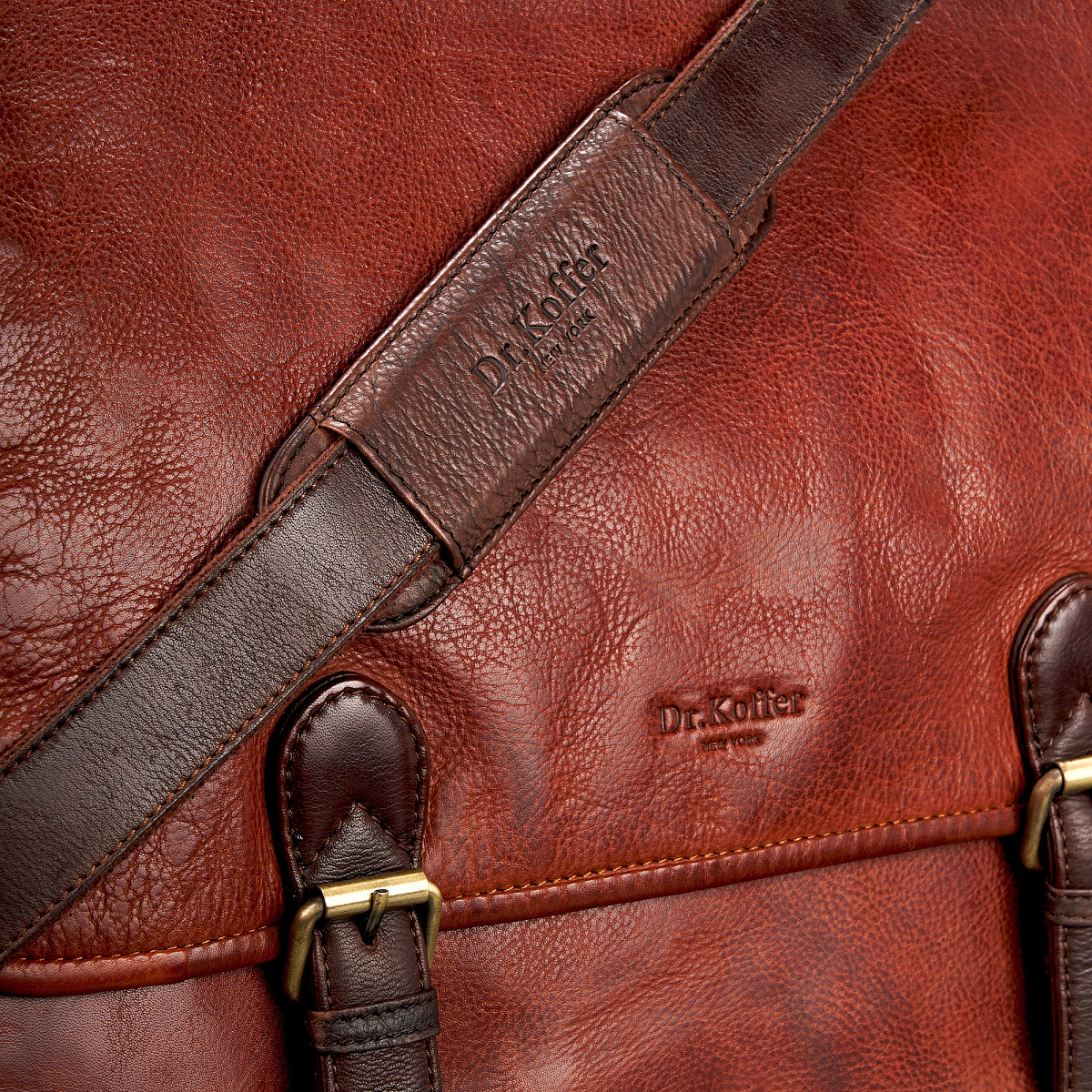 Портфель Dr.Koffer из натуральной кожи светло-коричневый