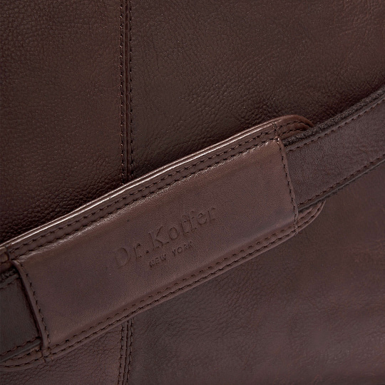 Деловая сумка Dr.Koffer из натуральной кожи темно-коричневая