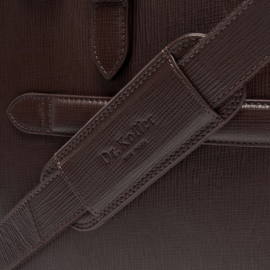 Деловая сумка Dr.Koffer из натуральной кожи темно-коричневая