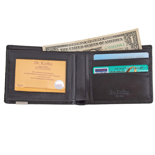 Портмоне Dr.Koffer из натуральной кожи черное