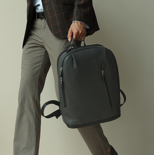 Рюкзак Dr.Koffer из натуральной кожи серый