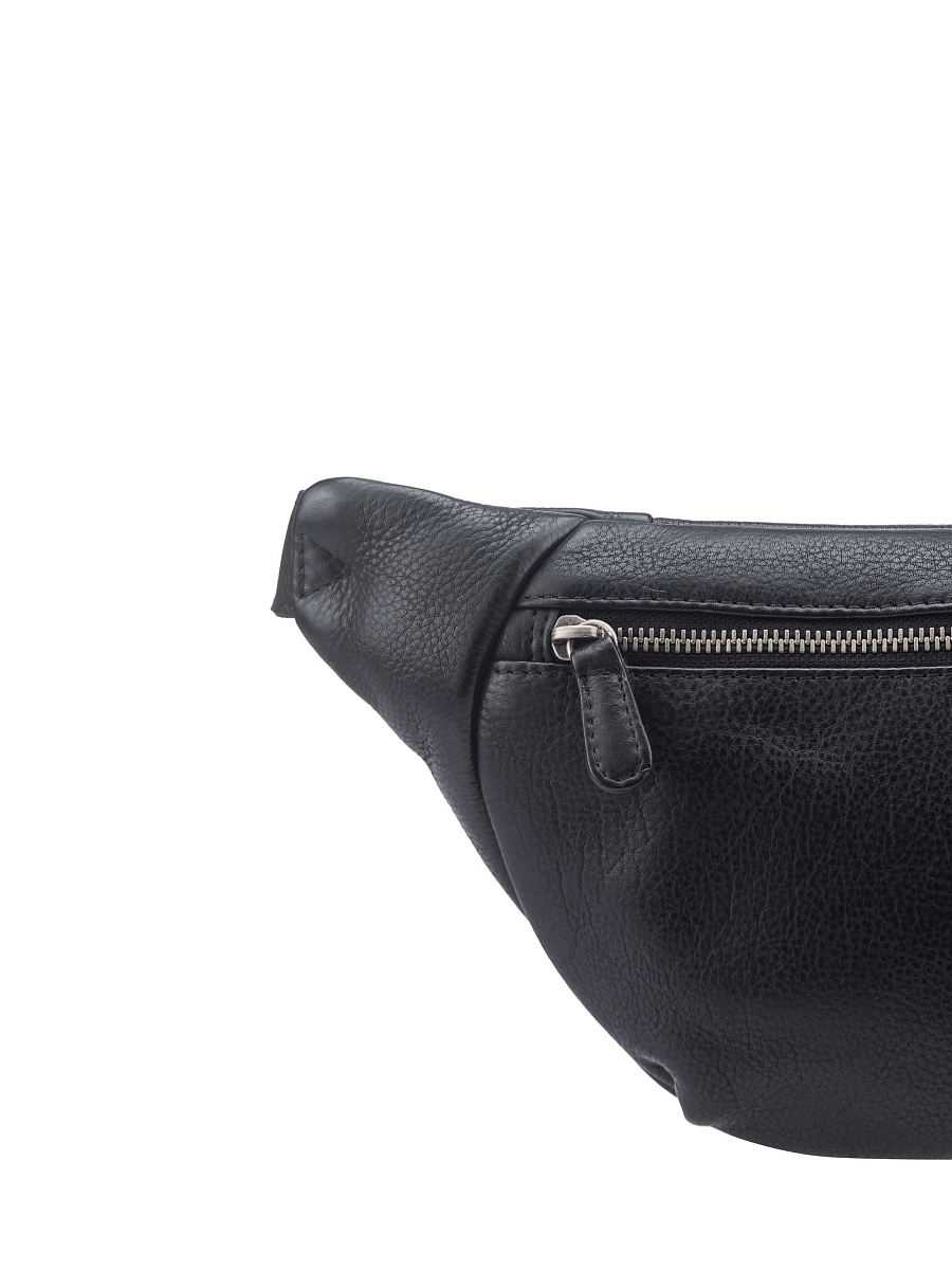Сумка на пояс Dr. Koffer из натуральной кожи черная